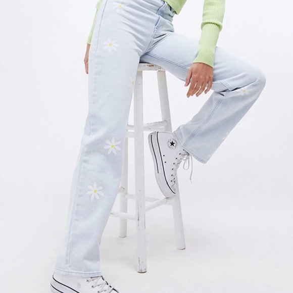 PacSun Eco Light Blue Daisy 90’s Boyfriend Jeans size 27 - Picture 3 of 12